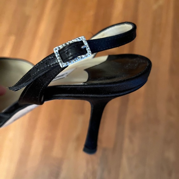 Jimmy Choo Bedazzled black satin heels crystal embellishments - Picture 14 of 16